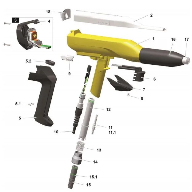 Optiselect GM03 Manual Powder Coating Guns Complete Replacement 1008070